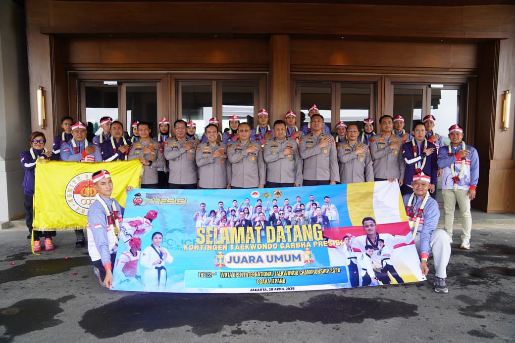 As SDM Kapolri Sambut Kepulangan Kontingen Taekwondo Garbha Presisi Peraih Juara Umum WATA Championship 2026